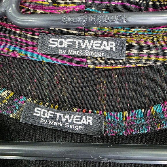 Womens 2 Pc Mark Singer Softwear Multicolor Open Front Blazer & Tank Top Size XL - Picture 3 of 13